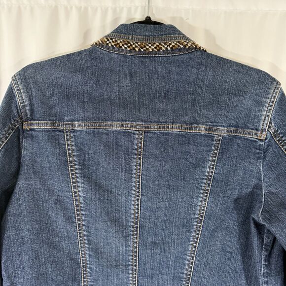 Coldwater Creek Denim Jacket Women's P12 Dark Wash Denim Button Up Cotton Blend - Picture 9 of 11